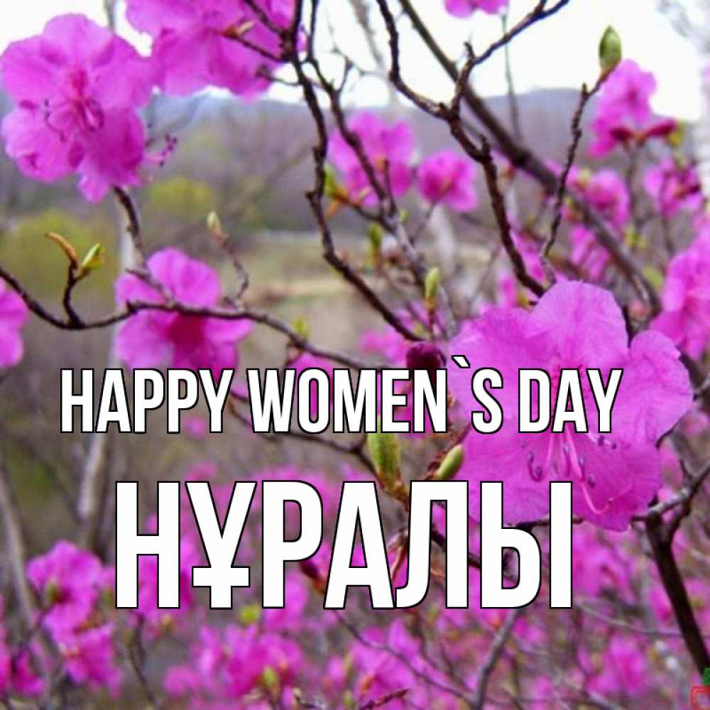 Greetings card с именем, НҰРАЛЫ happy women`s day международный женский день Greetings with text for free download 